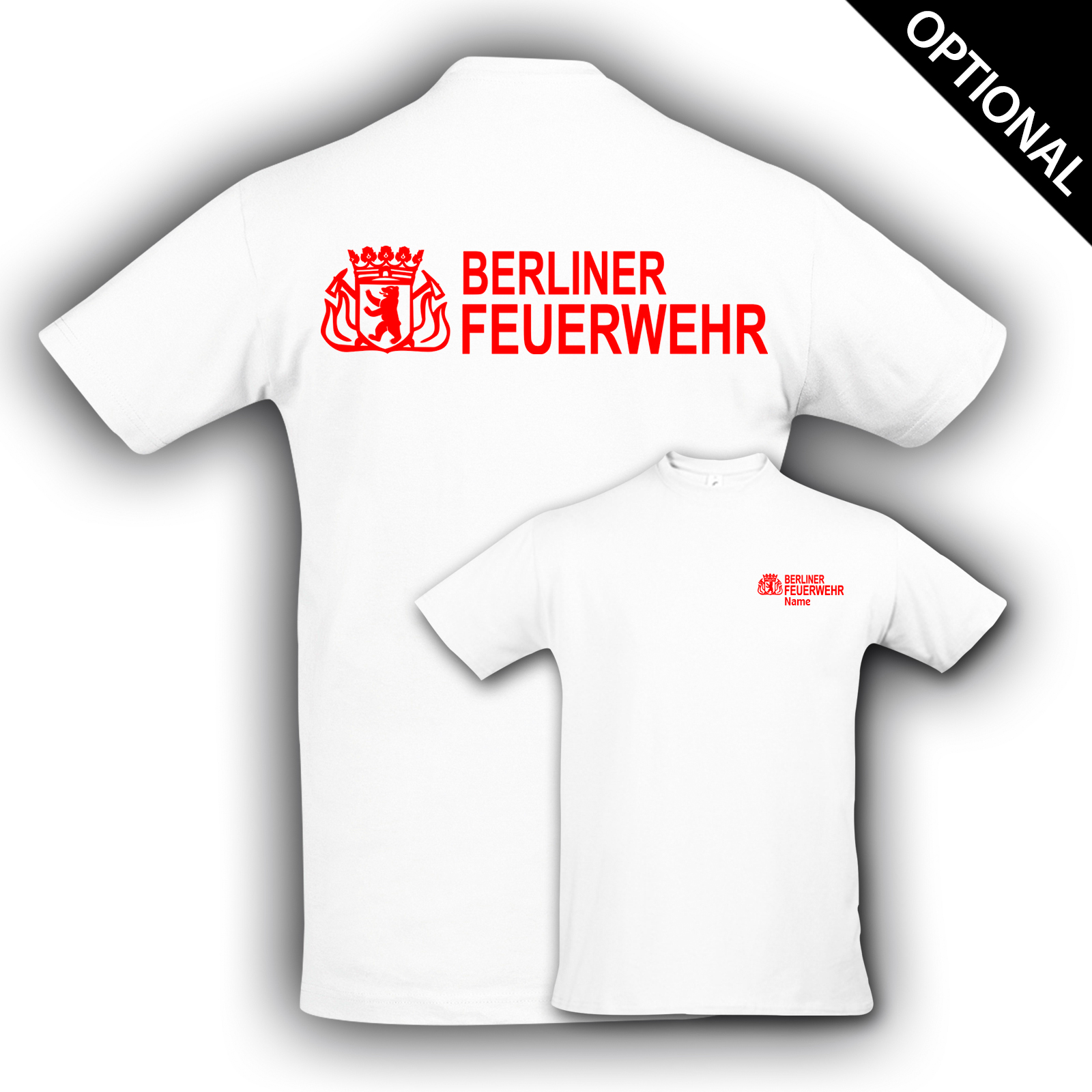 T-Shirt Shirt Baumwolle Feuerwehrmann Feuerwehr Brandenburger Tor Protect your.. 
